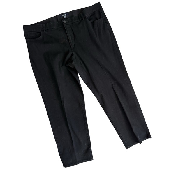 Chaps Black‎ Dress Pants Women's 24W Straight Leg Stretch Cotton Blend NWOT - Picture 1 of 10